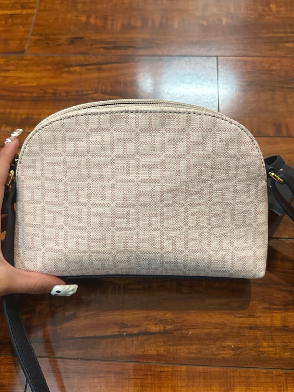 Tommy Hilfiger Light Blush Signature Monogram Crossbody Bag